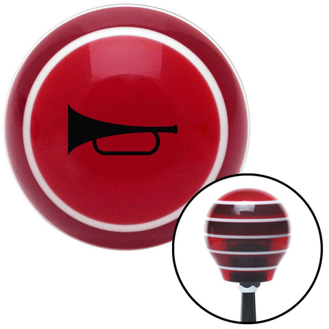 Black Horn Trumpet Red Stripe Shift Knob with M16 x 15 Insert