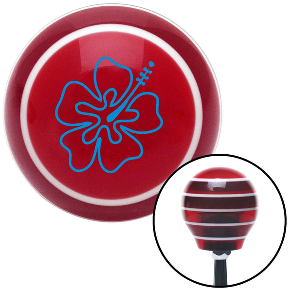 Blue Hawaiian Flower 8 Red Stripe Shift Knob with M16 x 15 Insert