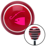 Pink Hook n Fish Red Stripe Shift Knob with M16 x 15 Insert