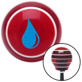 Blue Paint Drip Red Stripe Shift Knob with M16 x 15 Insert