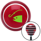 Green Hook n Fish Red Stripe Shift Knob with M16 x 15 Insert