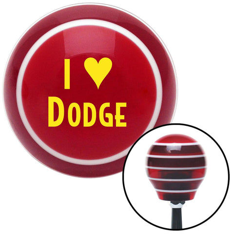 Yellow I 3 DODGE Red Stripe Shift Knob with M16 x 15 Insert