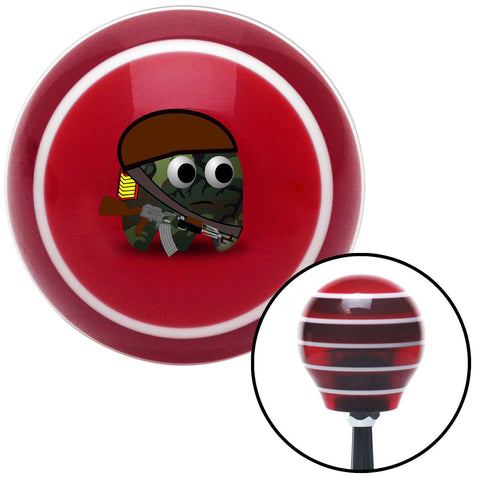 Military Ghost Red Stripe Shift Knob with M16 x 15 Insert