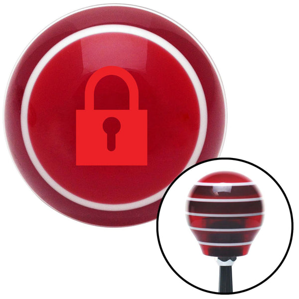 Red Lock Symbol Red Stripe Shift Knob with M16 x 15 Insert