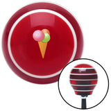 Ice Cream Red Stripe Shift Knob with M16 x 15 Insert