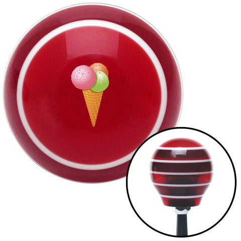 Ice Cream Red Stripe Shift Knob with M16 x 15 Insert