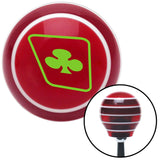 Green Clubs on a Card Red Stripe Shift Knob with M16 x 15 Insert