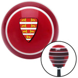 Lions Coat of Arms Red Stripe Shift Knob with M16 x 15 Insert