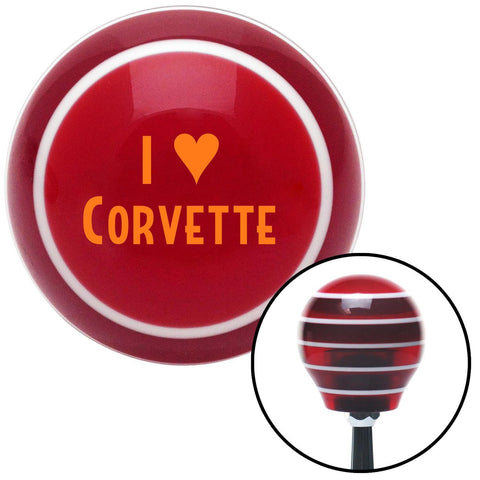 Orange I 3 CORVETTE Red Stripe Shift Knob with M16 x 15 Insert