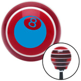 Blue 3D 8 Ball  Red Stripe Shift Knob with M16 x 15 Insert