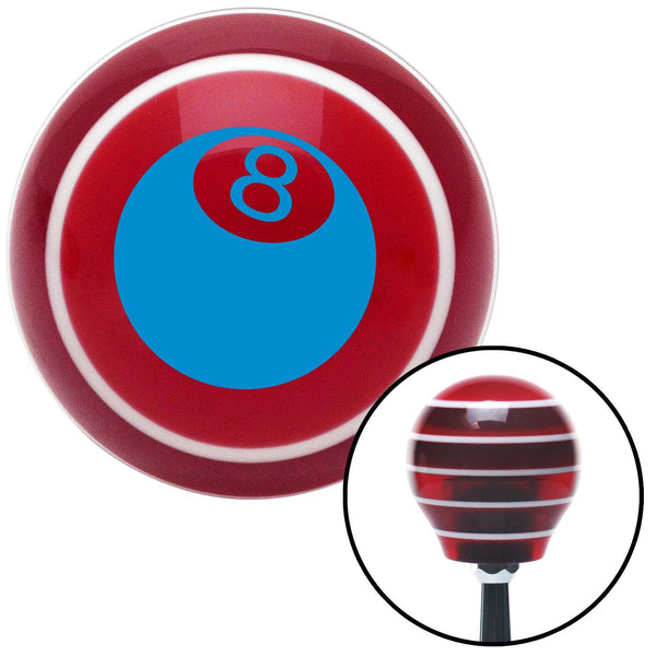 Blue 3D 8 Ball  Red Stripe Shift Knob with M16 x 15 Insert