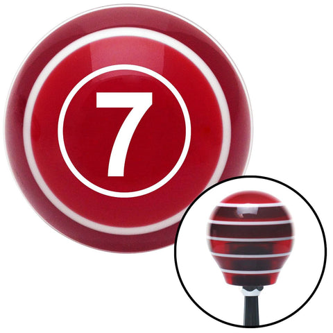 White Ball 7 Red Stripe Shift Knob with M16 x 15 Insert