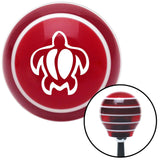 White Hawaii Turtle Red Stripe Shift Knob with M16 x 15 Insert
