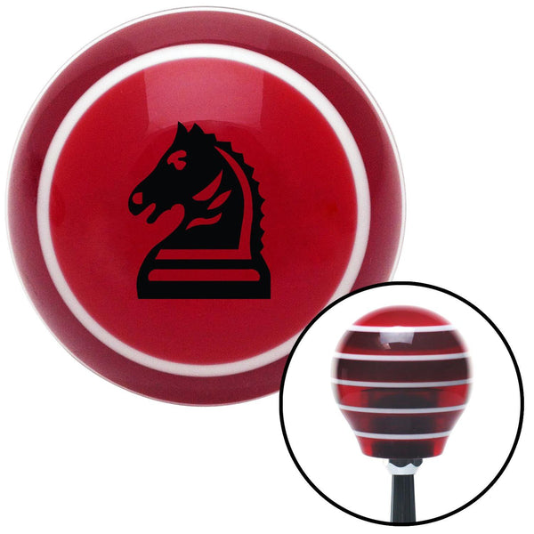 Black Knight Horse Red Stripe Shift Knob with M16 x 15 Insert