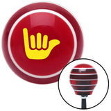 Yellow Hang Ten Red Stripe Shift Knob with M16 x 15 Insert