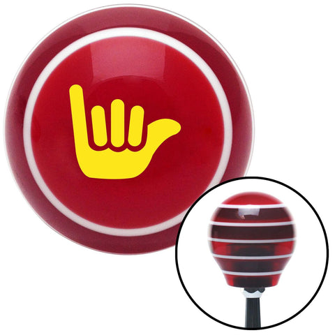 Yellow Hang Ten Red Stripe Shift Knob with M16 x 15 Insert