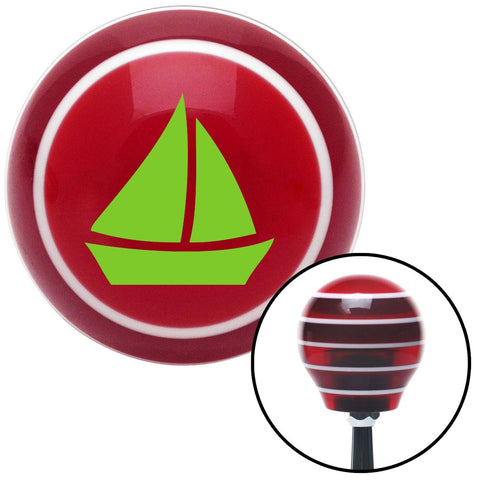 Green Sail Boat 2 Red Stripe Shift Knob with M16 x 15 Insert