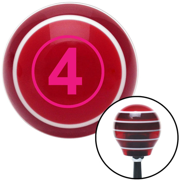 Pink Ball 4 Red Stripe Shift Knob with M16 x 15 Insert