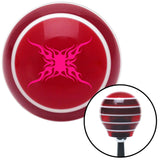 Pink Super Large Tribal Flames Red Stripe Shift Knob with M16 x 15 Insert