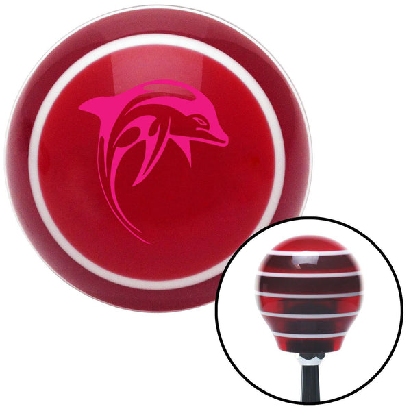 Pink Dolphin Red Stripe Shift Knob with M16 x 15 Insert