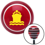 Yellow Cruiseship Red Stripe Shift Knob with M16 x 15 Insert