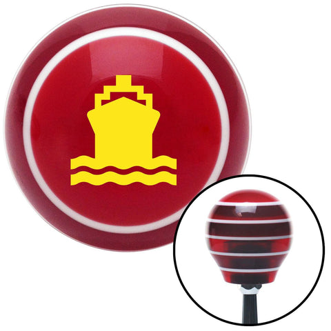 Yellow Cruiseship Red Stripe Shift Knob with M16 x 15 Insert