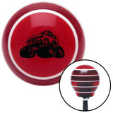 Black Monster Truck Red Stripe Shift Knob with M16 x 15 Insert