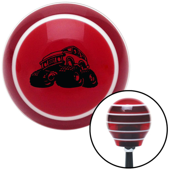 Black Monster Truck Red Stripe Shift Knob with M16 x 15 Insert