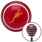 Orange Small Scorpion Red Stripe Shift Knob with M16 x 15 Insert