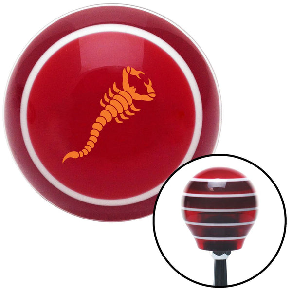 Orange Small Scorpion Red Stripe Shift Knob with M16 x 15 Insert
