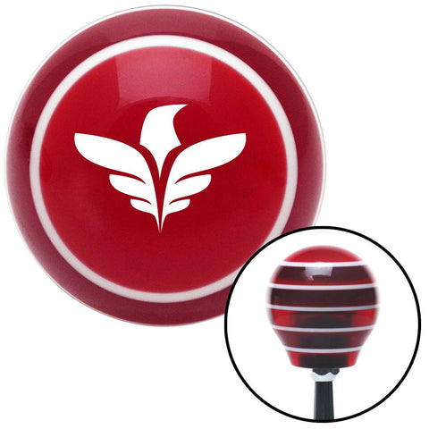 White Thunderbird Red Stripe Shift Knob with M16 x 15 Insert