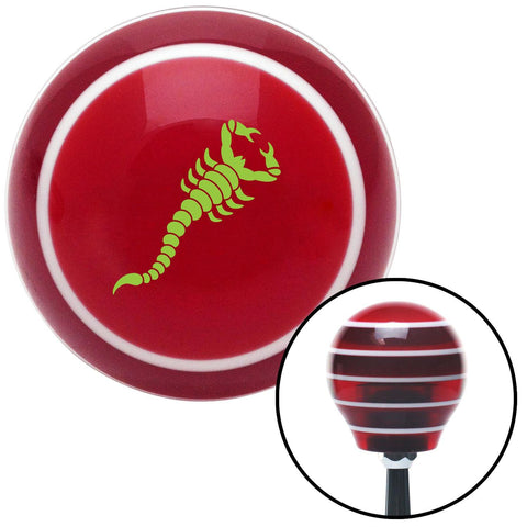 Green Small Scorpion Red Stripe Shift Knob with M16 x 15 Insert