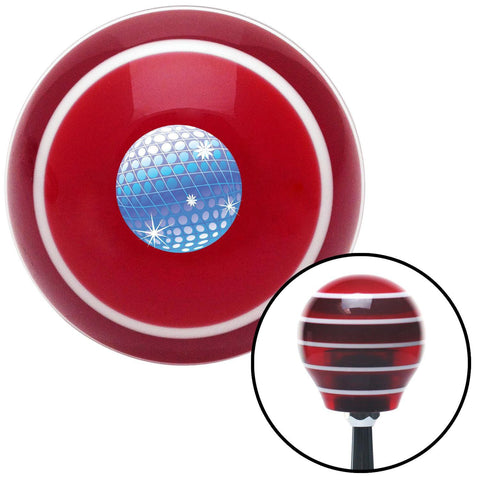 Disco Ball Red Stripe Shift Knob with M16 x 15 Insert