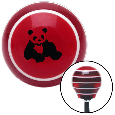 Black Panda Bear Red Stripe Shift Knob with M16 x 15 Insert