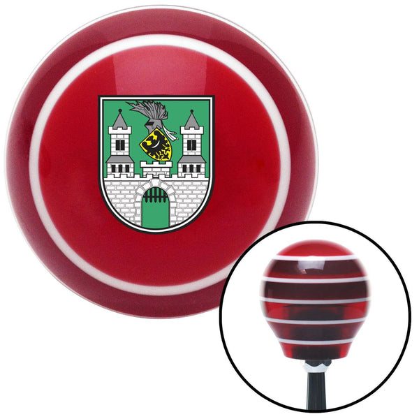 Poland Coat of Arms Red Stripe Shift Knob with M16 x 15 Insert