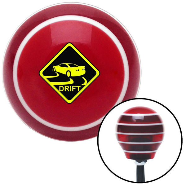 Yield To My Drift Red Stripe Shift Knob with M16 x 15 Insert