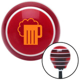 Orange Foaming Mug Red Stripe Shift Knob with M16 x 15 Insert