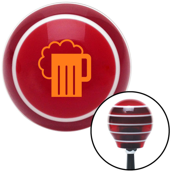 Orange Foaming Mug Red Stripe Shift Knob with M16 x 15 Insert