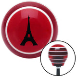 Black The Eiffel Tower  Red Stripe Shift Knob with M16 x 15 Insert