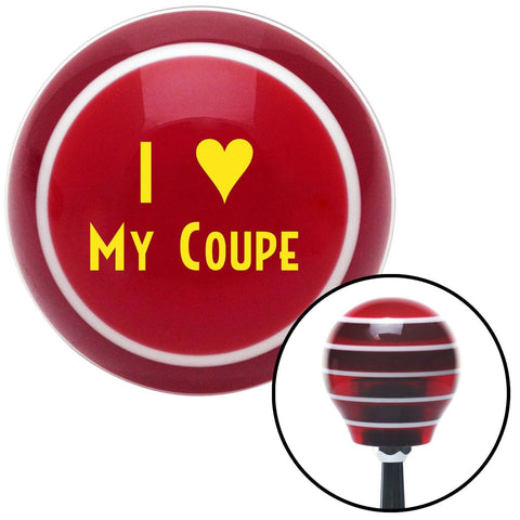 Yellow I 3 MY COUPE Red Stripe Shift Knob with M16 x 15 Insert