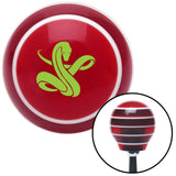 Green Serpent Red Stripe Shift Knob with M16 x 15 Insert