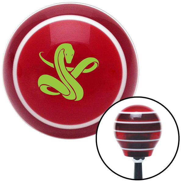 Green Serpent Red Stripe Shift Knob with M16 x 15 Insert