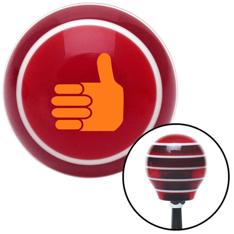 Orange Thumbs Up Red Stripe Shift Knob with M16 x 15 Insert