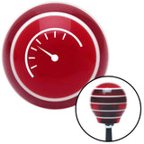 White Instrument Gauge Red Stripe Shift Knob with M16 x 15 Insert