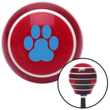 Blue Pawprint Red Stripe Shift Knob with M16 x 15 Insert