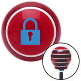Blue Lock Symbol Red Stripe Shift Knob with M16 x 15 Insert