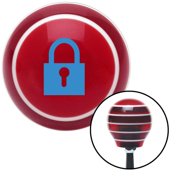 Blue Lock Symbol Red Stripe Shift Knob with M16 x 15 Insert