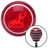 Red Flame Icon Red Stripe Shift Knob with M16 x 15 Insert