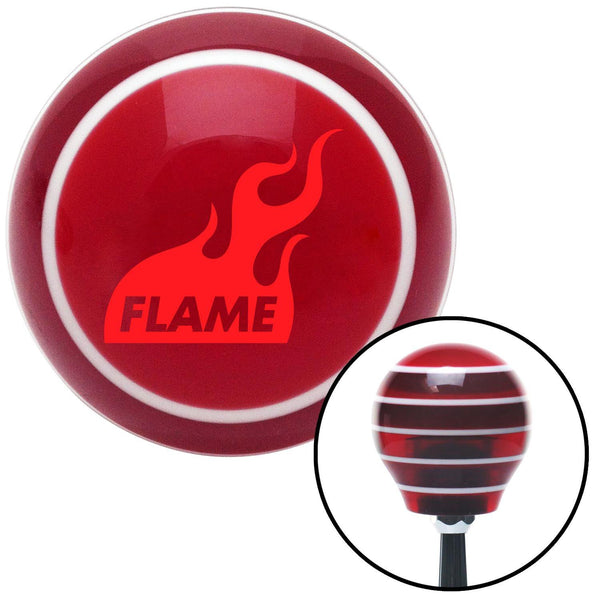 Red Flame Icon Red Stripe Shift Knob with M16 x 15 Insert