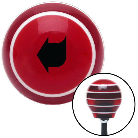Black Fat Solid Arrow Left Red Stripe Shift Knob with M16 x 15 Insert